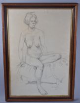 A Framed Pencil Sketch, Nude, Subject 43x63cms Wide
