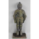 A Large Vintage Fire Companion Set Holder in the Form of a Medieval Knight in Armour, 53cms High