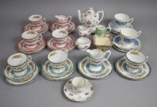 A Collection of Various Teawares to include Tunis Pattern Cups, Saucers and Jugs in Pink and Blue