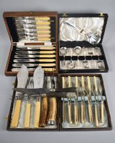 A Collection of Various Cased and Loose Cutlery, Carving Forks Etc