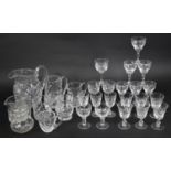 A Collection of Various Cut Glassware to include Stuart and Royal Brierley Sherry Glasses, Jugs Etc