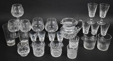A Collection of Various Cut Glass to comprise Brandy Balloons, Fluted Glasses, Tumblers Etc to