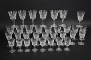 A Large Collection of Various Waterford Crystal Drinking Glasses to comprise Small Wines and