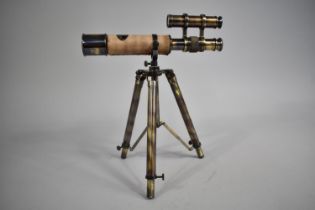 A Desktop Model of a Telescope on Tripod as Made by Kelvin and Hughes, London 1917 in Brass and