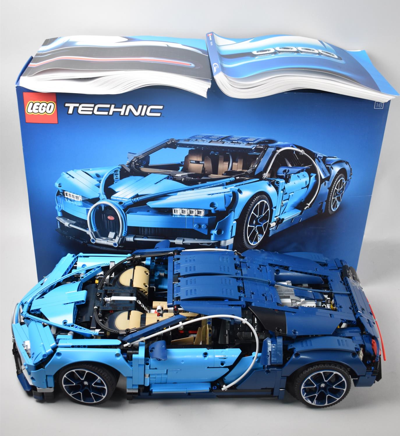 A Built Lego Technic Kit, 42083 Bugatti Chiron (Unchecked and Pieces Not Counted)