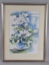 A Framed Still Life Watercolour, Cyclamen, Subject 35x51cms, Siged Susan Shaw