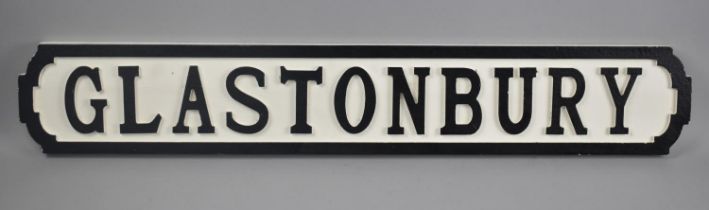 A Reproduction Sign for 'Glastonbury', 83cm Long