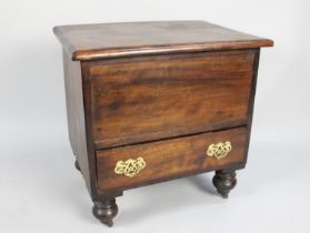 A 19th Century Former Box Commode, Now Stripped Internally, Hinged Lid and Base Drawer, 58cm wide