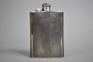 A Vintage Silver Plated Britannia Metal Hip Flask by James Dixon and Sons, Numbered 01446, Hinged