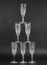 A Set of Six Waterford Crystal Champagne Flutes