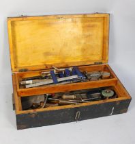 A Vintage Wooden Tool Chest with Contents to Include Wooden Handled Tools, Clamps etc