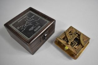 A Reproduction Cased Brass Sundial Compass, as Was Made by Dollond of London, Case 10cm Square