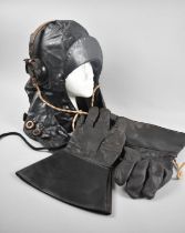 A Vintage Headphones, Leather Gloves and an Item of Headgear Inscribed 10/19B5225918