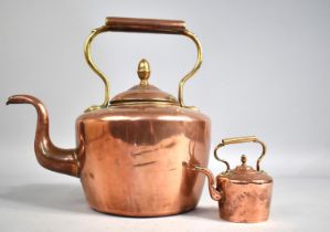 A Late 19th/Early 20th Century Copper Kettle with Acorn Finial by William Souter and Sons, 28cms