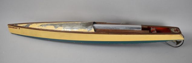A Vintage Bowman Aeroboat II, Speed Boat, Missing Elastic Band Drive and Gearing, 78cms Long