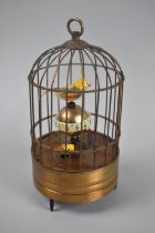 A Reproduction Automaton Bird Cage Clock, Working Order, 20cms High