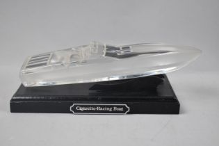 A Glass Power Boat Model, Cigarette-Racing Boat, Perhaps A Trophy, 22cms Long