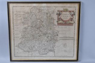 A Hogarth Framed Robert Morden Map, Shropshire, Subject 41x35cms