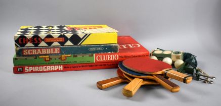 A Collection of Four Board Games and a Table Tennis Set