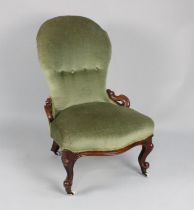 A Late 19th Century Balloon Back Ladies Nursing Chair with Mahogany Frame