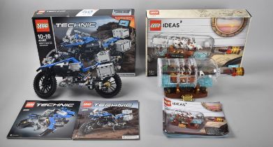 Two Built Lego Kits, Lego Ideas, 21313, Ship in a Bottle and Lego Technic 42063 BMW R1200GS