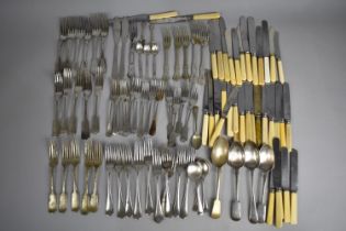 A Large Collection of Various Silver Plated Flatware to comprise Knives, Forks and Spoons Etc