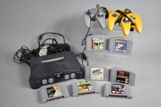 A Nintendo 64 with Controllers and Games, Untested