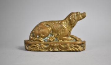 A Cast Brass Door Stop in the Form of a Dog, 15cms Wide