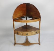 A 19th Century Mahogany Gentleman's Wash Stand with Galleried Top having Cut Outs for Bowl Etc, Open