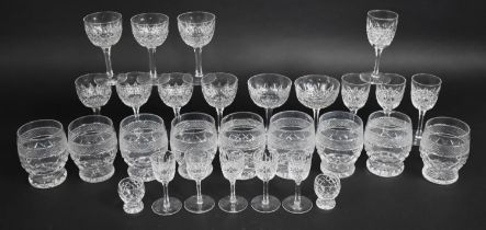 A Collection of Various Cut Glassware to comprise Stewart Sherries. Liqueuers, Hobnail Banded and