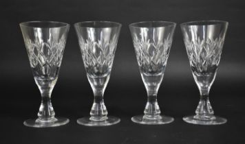 A Set of Four Nice Quality Cut Glass Fluted Wines