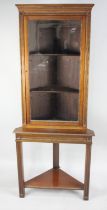 An Edwardian Mahogany Glazed Corner Cabinet on Stand, 76cm Wide