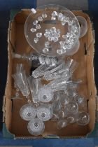 A Box of Various Glassware to Comprise Champagnes, Nice Quality Tazza etc