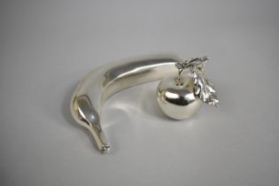 Two Pieces of Italian Silver Plated Novelty Fruit, Banana and Apple by Marcello Giorgio