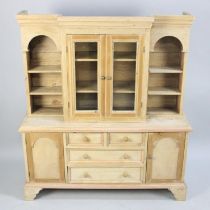A Stripped Pine Miniature Dresser, The Base Section with Two Short and Two Long Central Drawers
