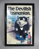 A Framed Austrian Poster for Cascade Pale Ale "The Devilish Tasmanian", Subject 44.5x27.5cm