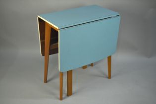 A Mid 20th century Formica Top Drop Leaf Kitchen Table, 68cms Wide
