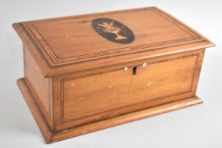 A Late 19th/Early 20th Century Inlaid Rectangular Box with Hinged Lid, 28cms Wide