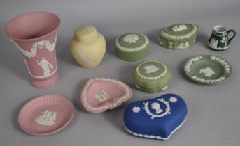 A Collection of Various Wedgwood and One other Jasperware to comprise Pink and White Vase, 16cms