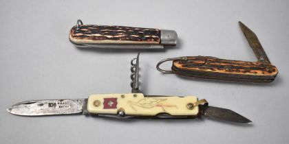 A Collection of Three Vintage Pocket and Multi Tool Knives