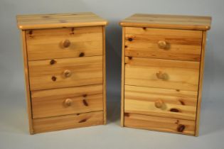 A Pair of Modern Pine Effect Bedside Chests, 43cms Wide