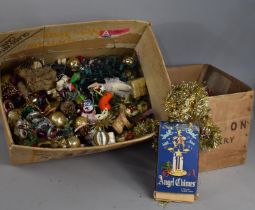 A Large Collection of Various Vintage and Later Christmas to comprise Baubles, Tinsel, Lights Etc