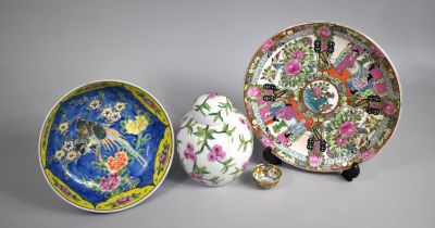 A Collection of Various Chinese Porcelain to comprise Chinese Famille Rose Plate Decorated with