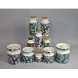 A Collection of Portmeirion 'Tivoli' Geometric Pattern Storage Jars together with a Single '