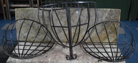 A Pair of Painted Metal Wall Mounting Planting Racks together with a Corner Example