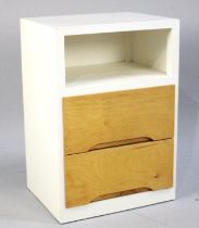 A Modern Two Drawer Bedroom Chest, 40cms Wide