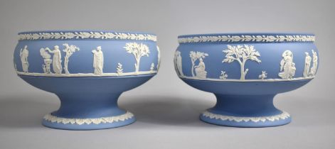 A Pair of Large Wedgwood Pedestal Bowls, 13cms High