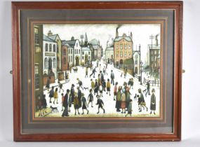 A Framed Lowry Print, A Village Square 1943, 60x45cms