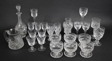 A Collection of Various Cut Glass To comprise Wines, Sundae Dishes, Sherries, Jug Etc