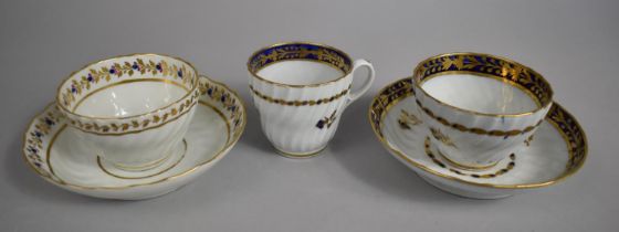 A Late 18th/19th Century Worcester Spiral Fluted Tea Bowl and Saucer, Spiral Fluted Tea Bowl and a